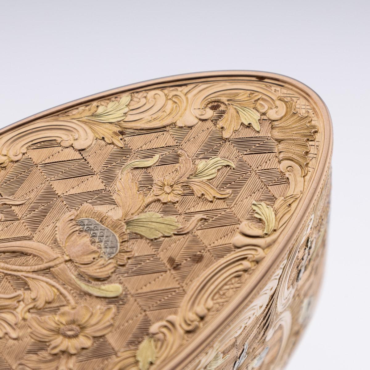 Antique 18th Century French Three-Colour 18K Gold Snuff Box c.1780 12