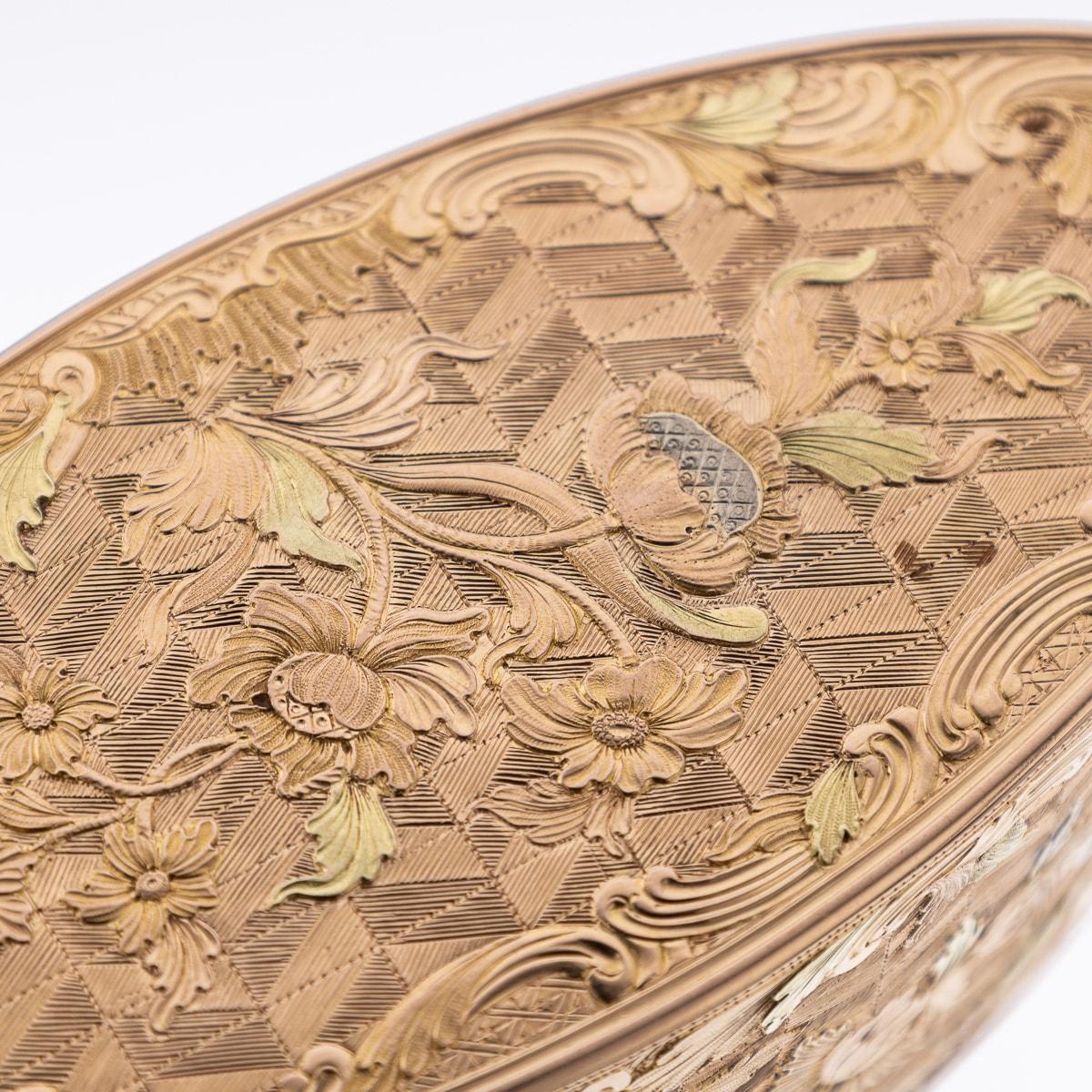 Antique 18th Century French Three-Colour 18K Gold Snuff Box c.1780 13