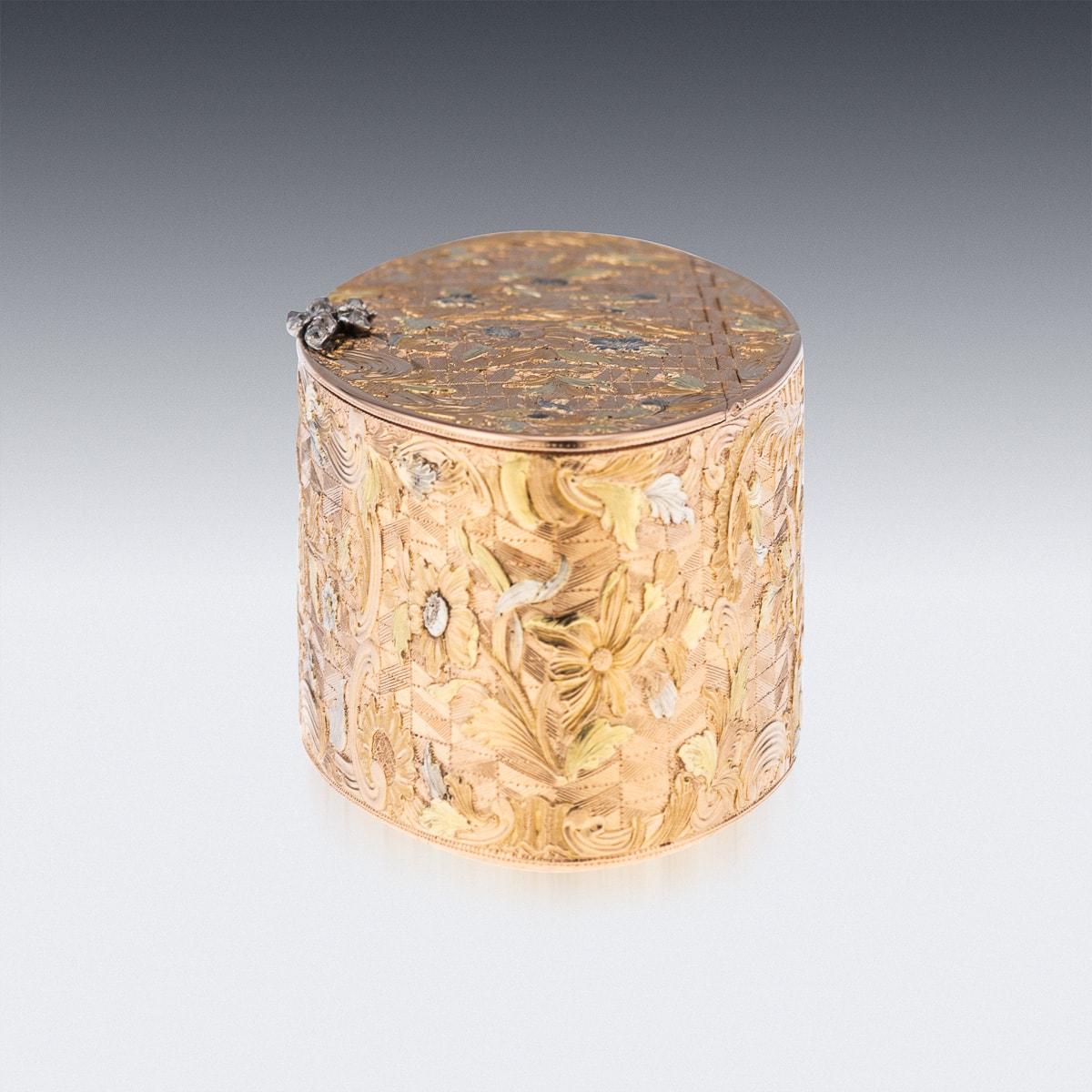 Late 18th Century Antique 18th Century French Three-Colour 18K Gold Snuff Box c.1780