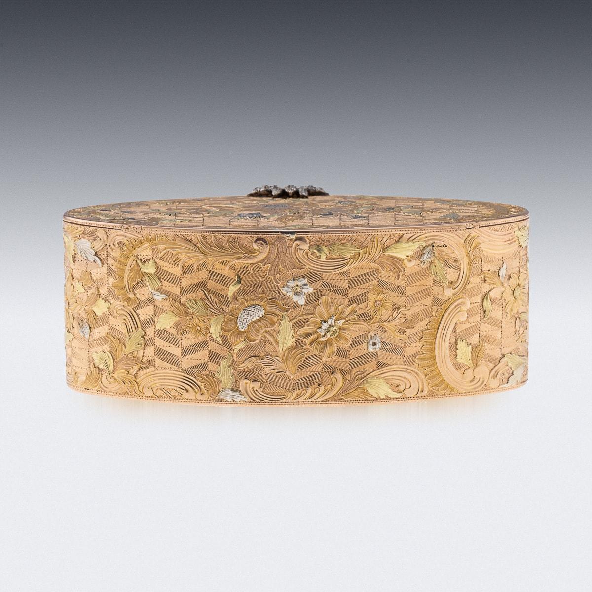 Antique 18th Century French Three-Colour 18K Gold Snuff Box c.1780 1