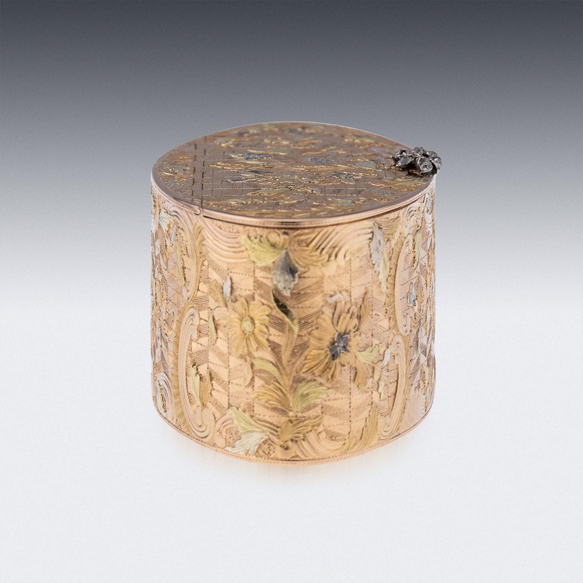 Antique 18th Century French Three-Colour 18K Gold Snuff Box c.1780 2