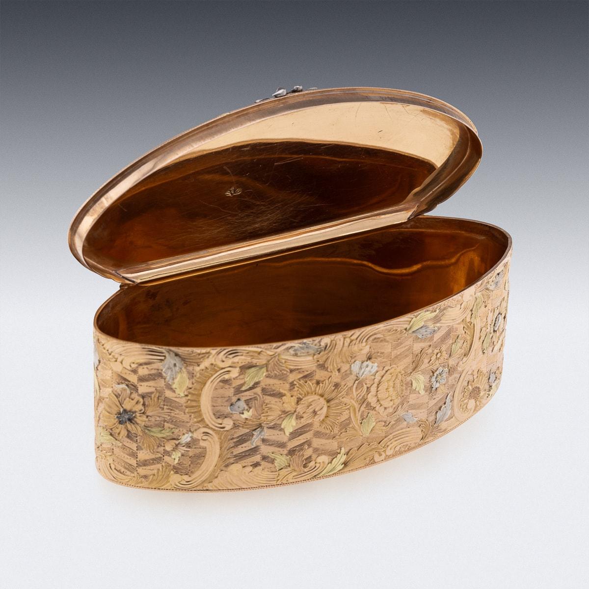 Antique 18th Century French Three-Colour 18K Gold Snuff Box c.1780 4