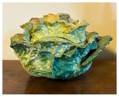 Antique 18th century French Tin Glaze Faience Lettuceware Cabbage Soup Tureen