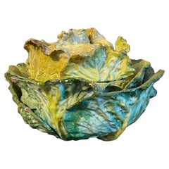 Antique 18th century French Tin Glaze Faience Lettuceware Cabbage Soup Tureen