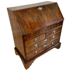 Antique 18th Century George I Quality Figured Walnut Bureau