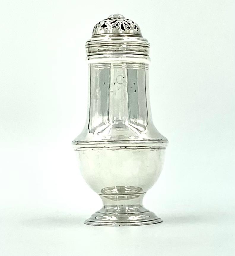 18th Century and Earlier Antique 18th Century George II Period Sterling Silver Caster, London, 1737 For Sale