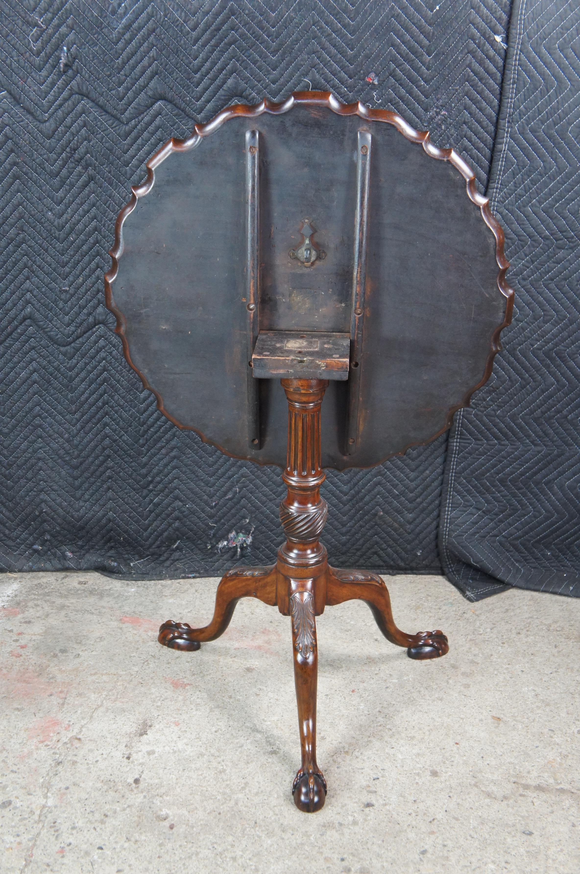 Antique 18th Century George II Solid Mahogany Pie Crust Tilt Top Tea Table For Sale 6