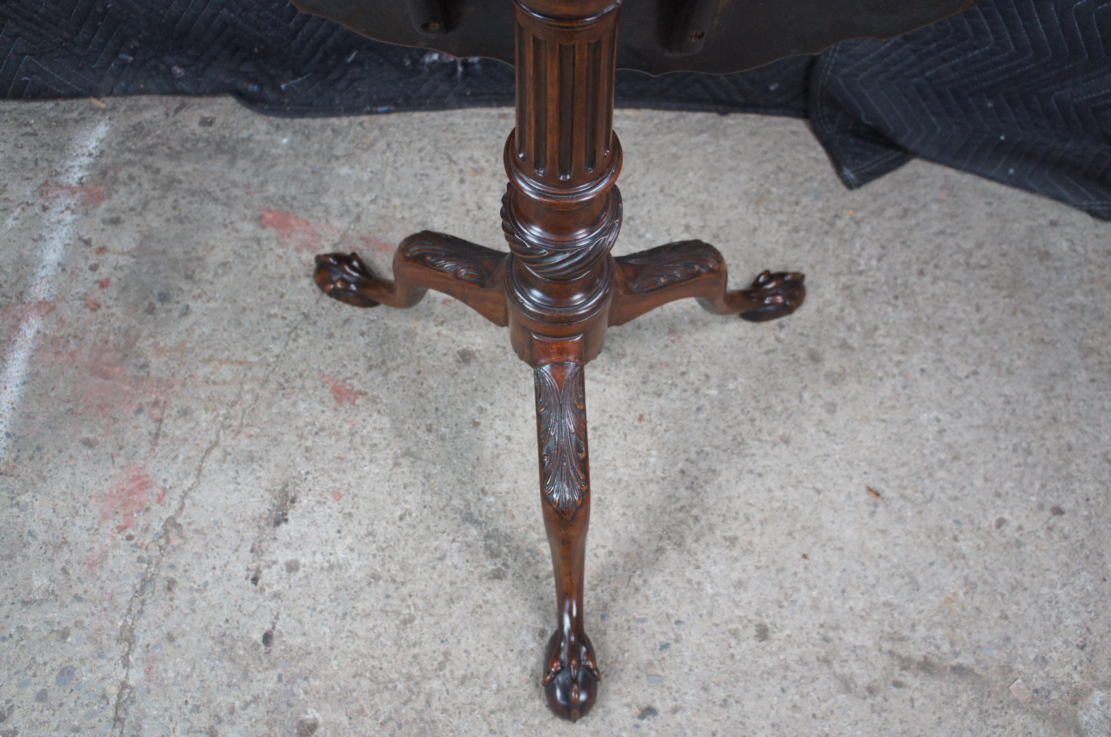 Antique 18th Century George II Solid Mahogany Pie Crust Tilt Top Tea Table For Sale 9