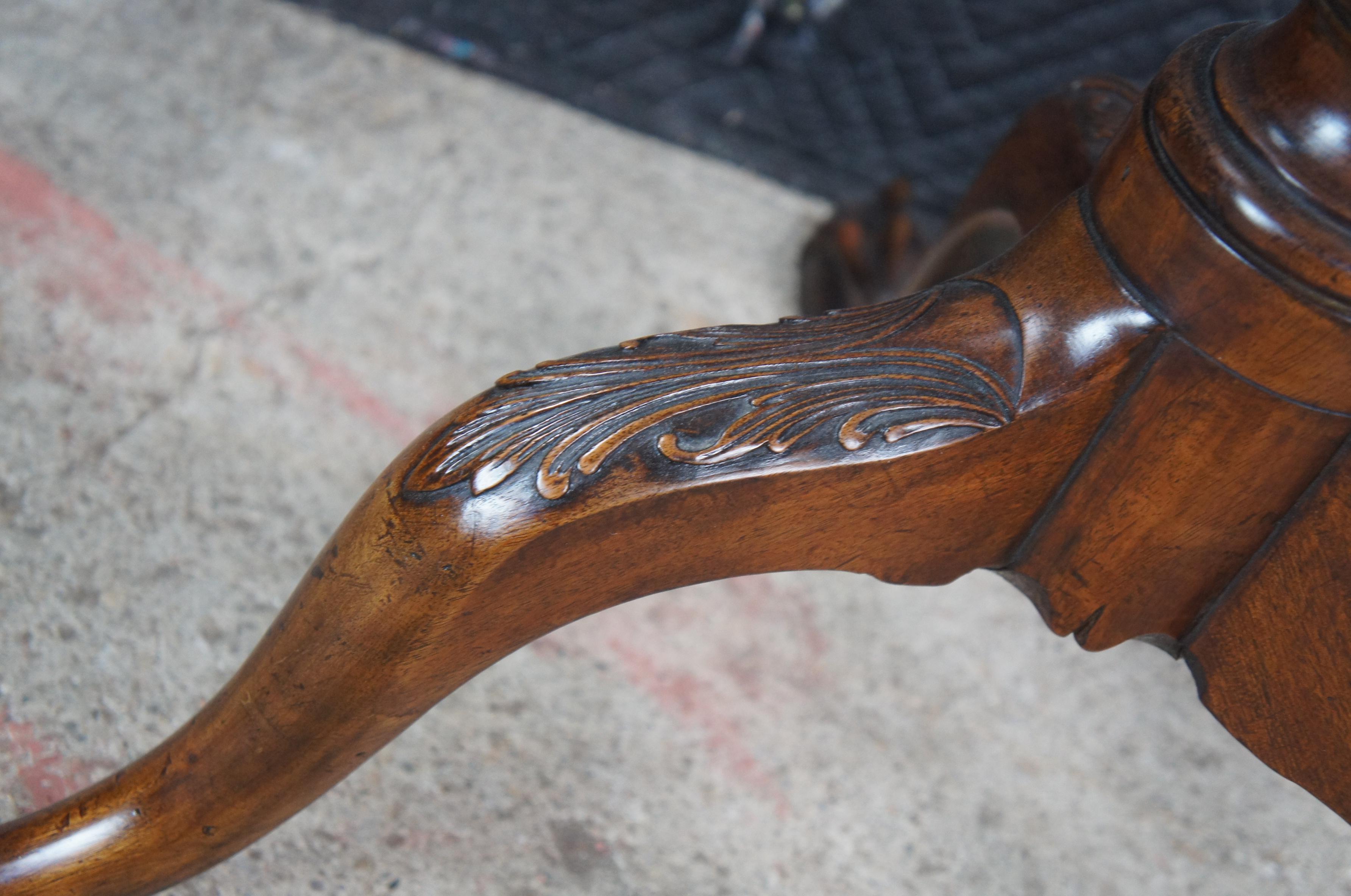 Antique 18th Century George II Solid Mahogany Pie Crust Tilt Top Tea Table For Sale 1