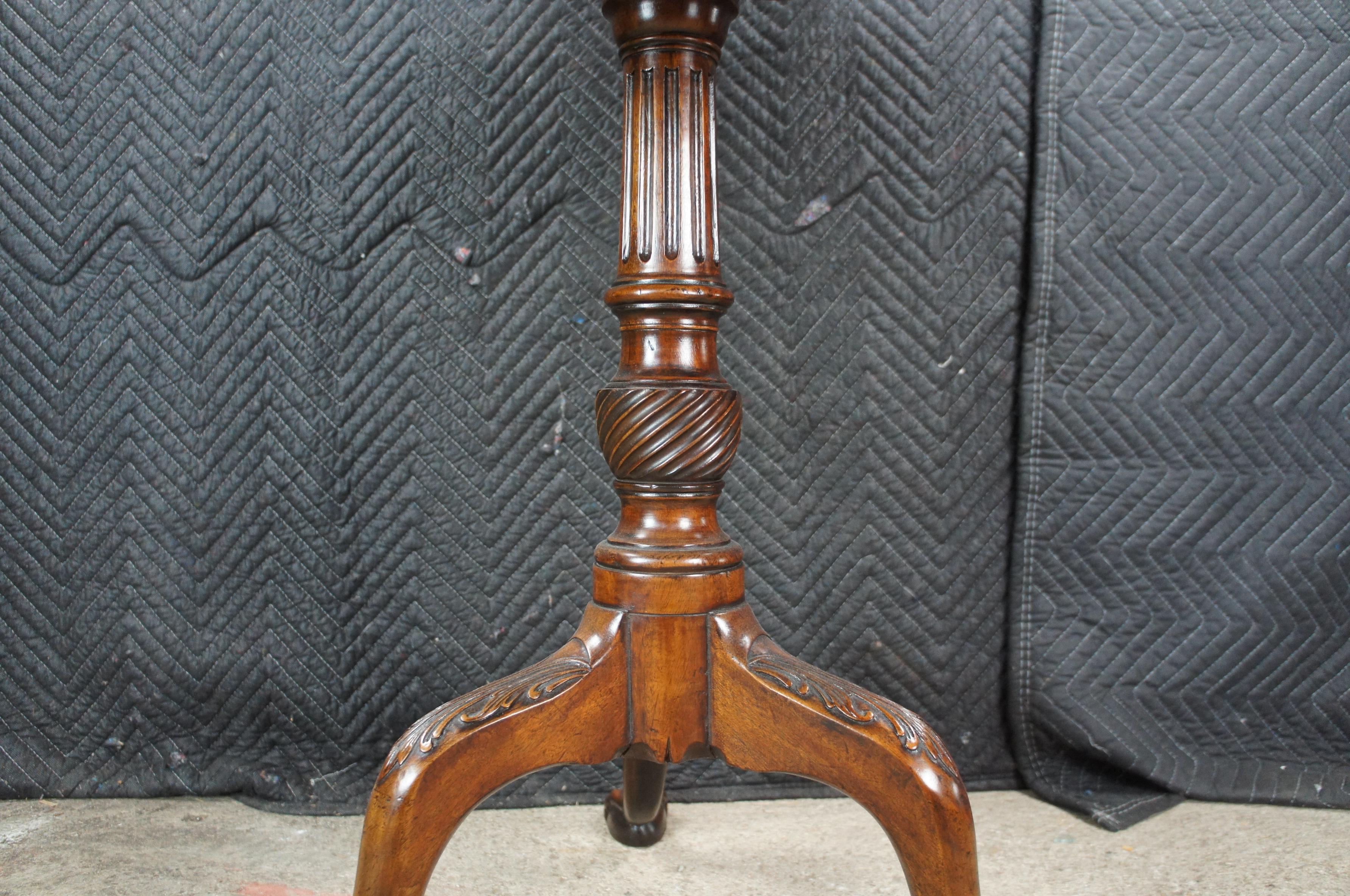 Antique 18th Century George II Solid Mahogany Pie Crust Tilt Top Tea Table For Sale 3