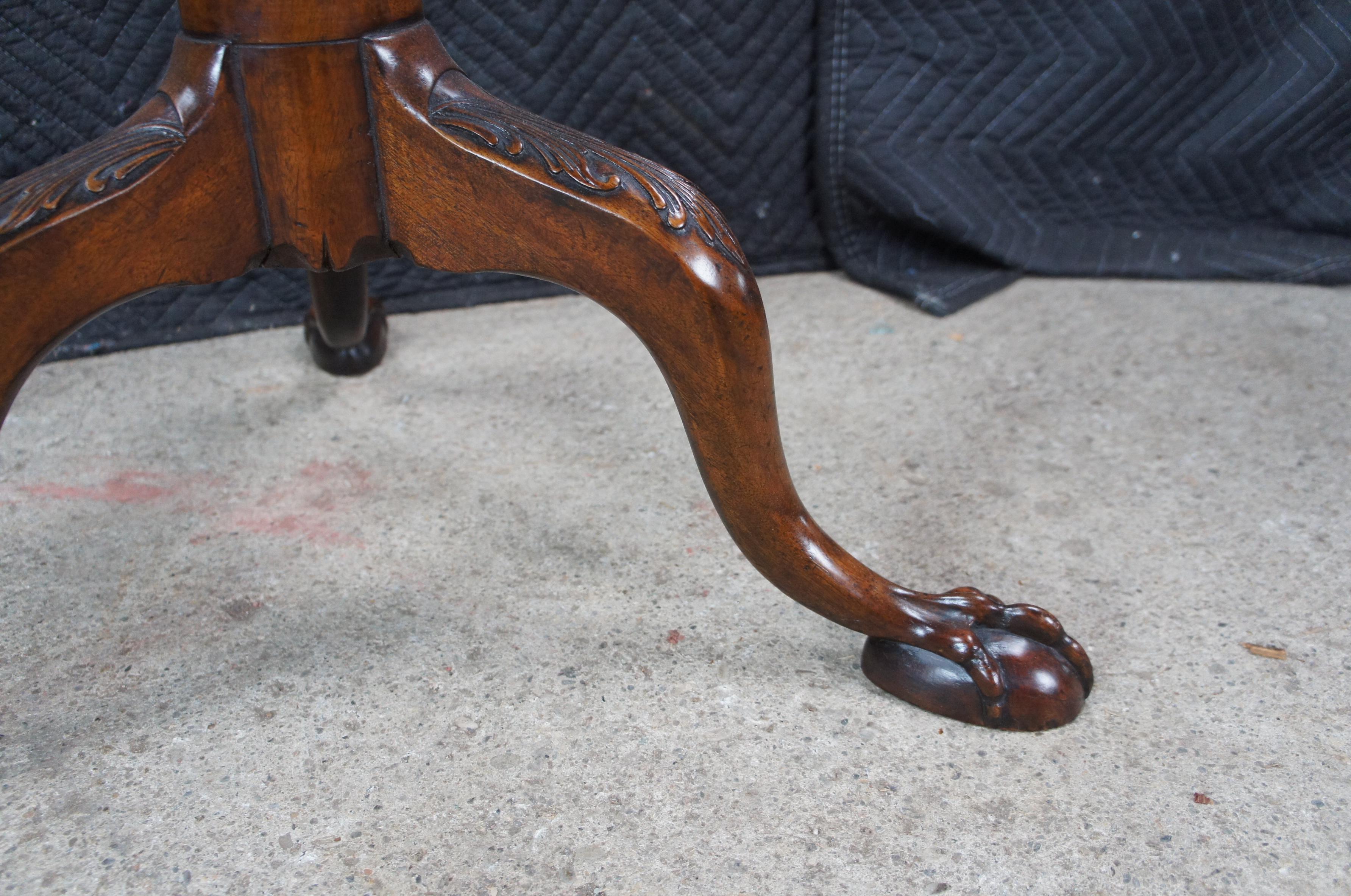 Antique 18th Century George II Solid Mahogany Pie Crust Tilt Top Tea Table For Sale 4