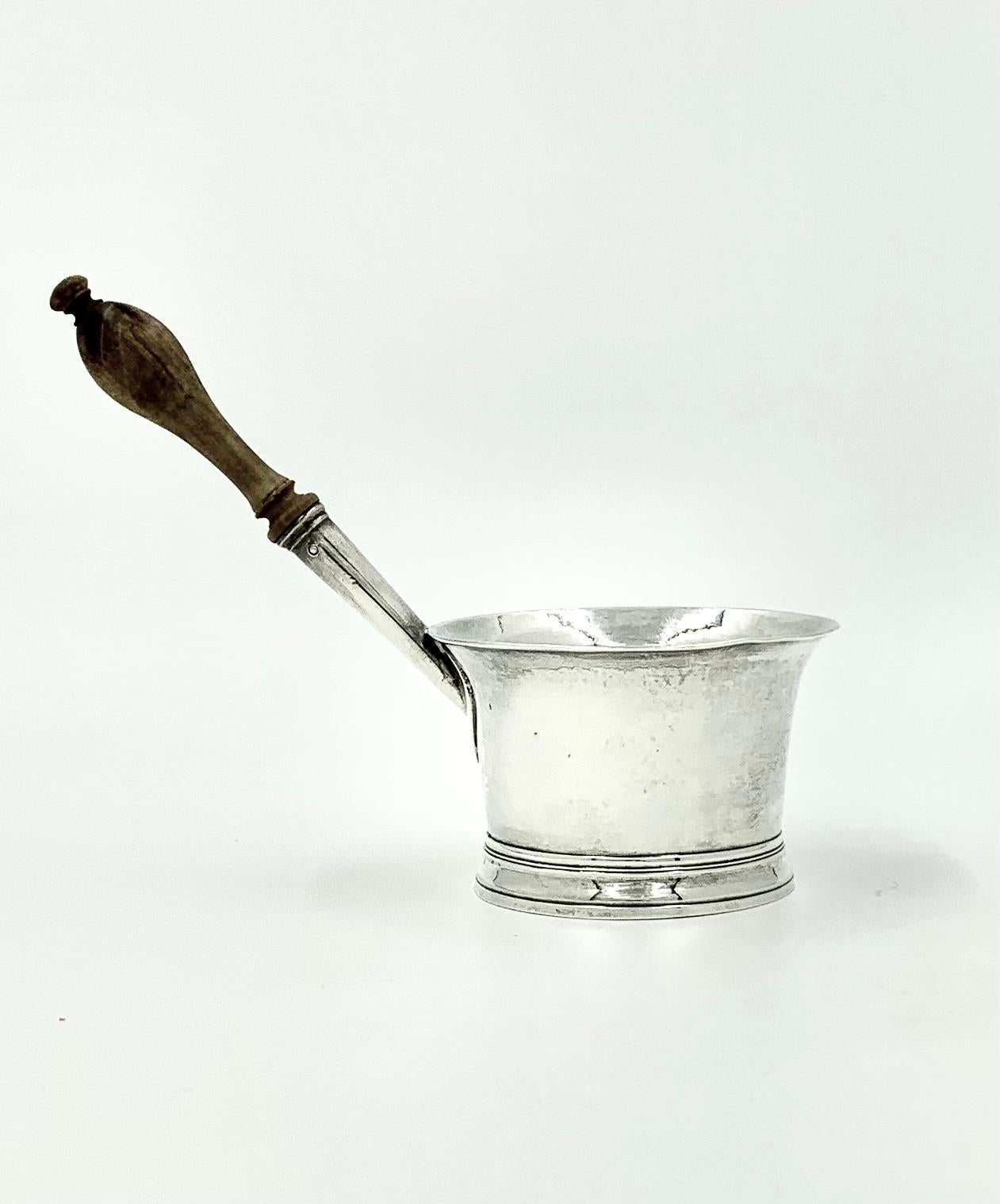 Antique 18th Century George II Sterling Silver Brandy Warmer, London, 1743 For Sale 2