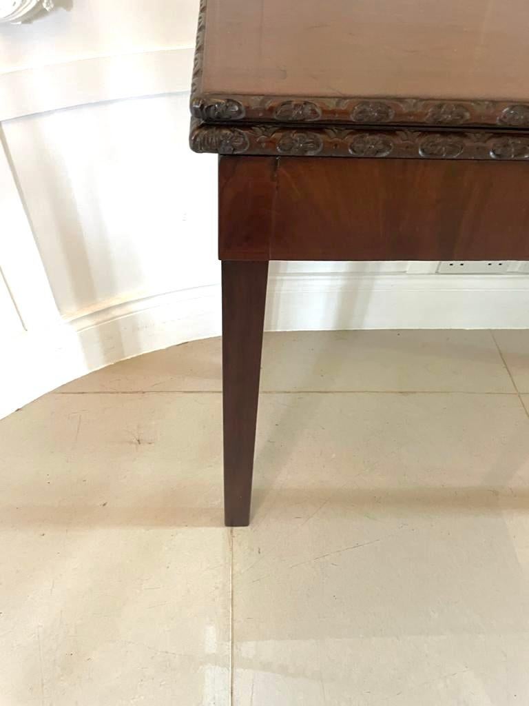 Antique 18th Century George III Chippendale Mahogany Carved Card/Side Table For Sale 2