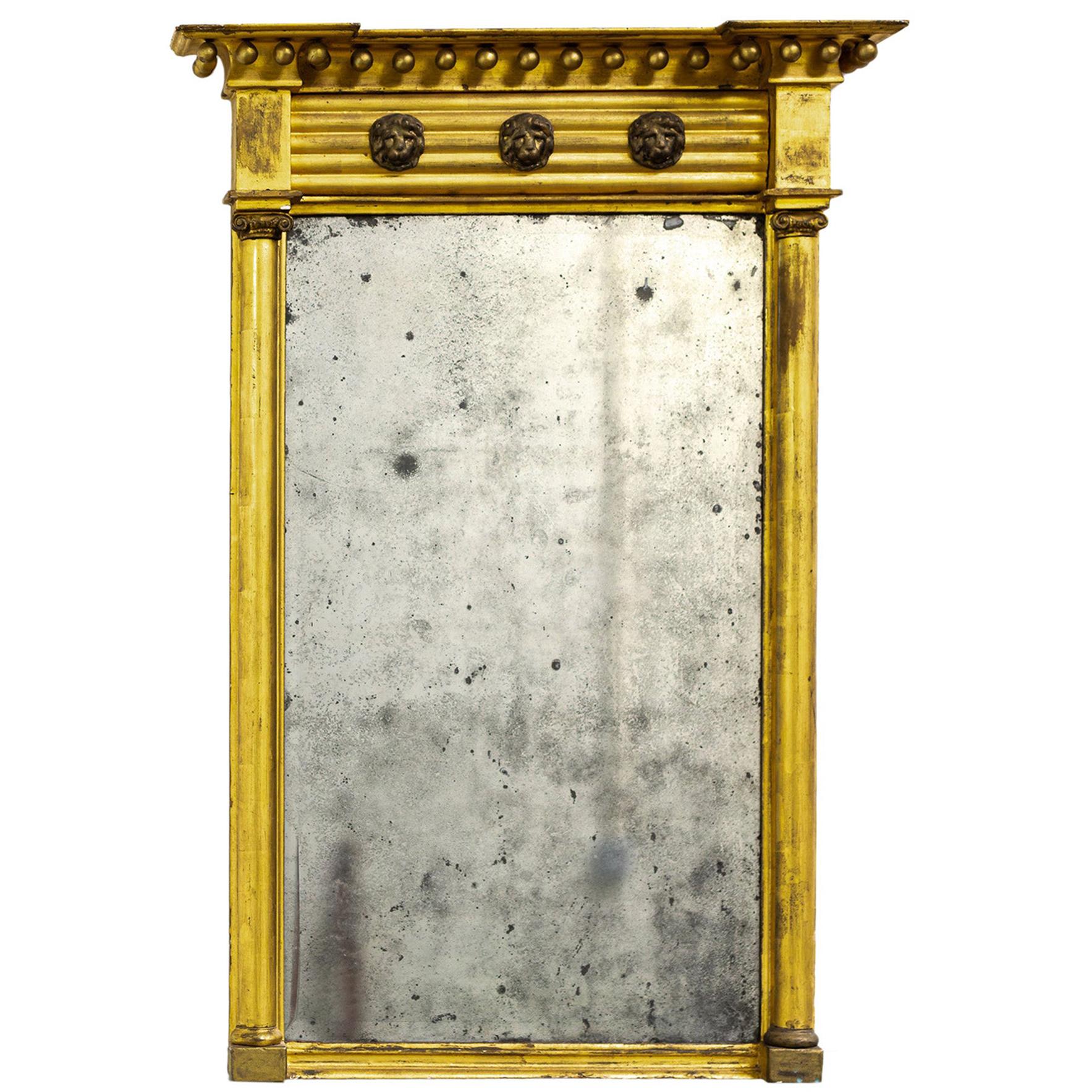 Antique 18th Century George III English Country House Giltwood Pier Mirror  12