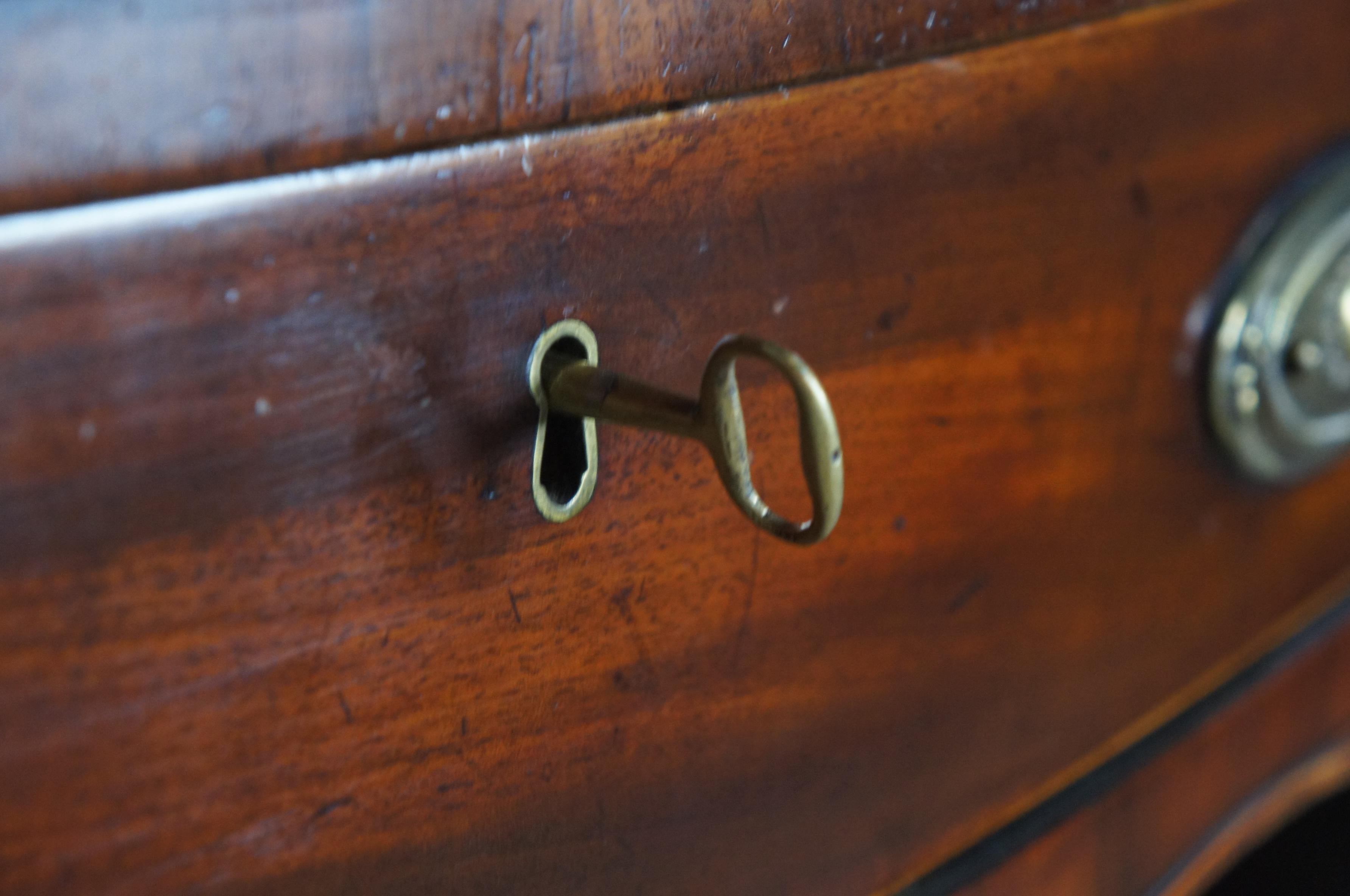 Antique 18th Century George III Inlaid Mahogany Bowfront Buffet Sideboard Server For Sale 8