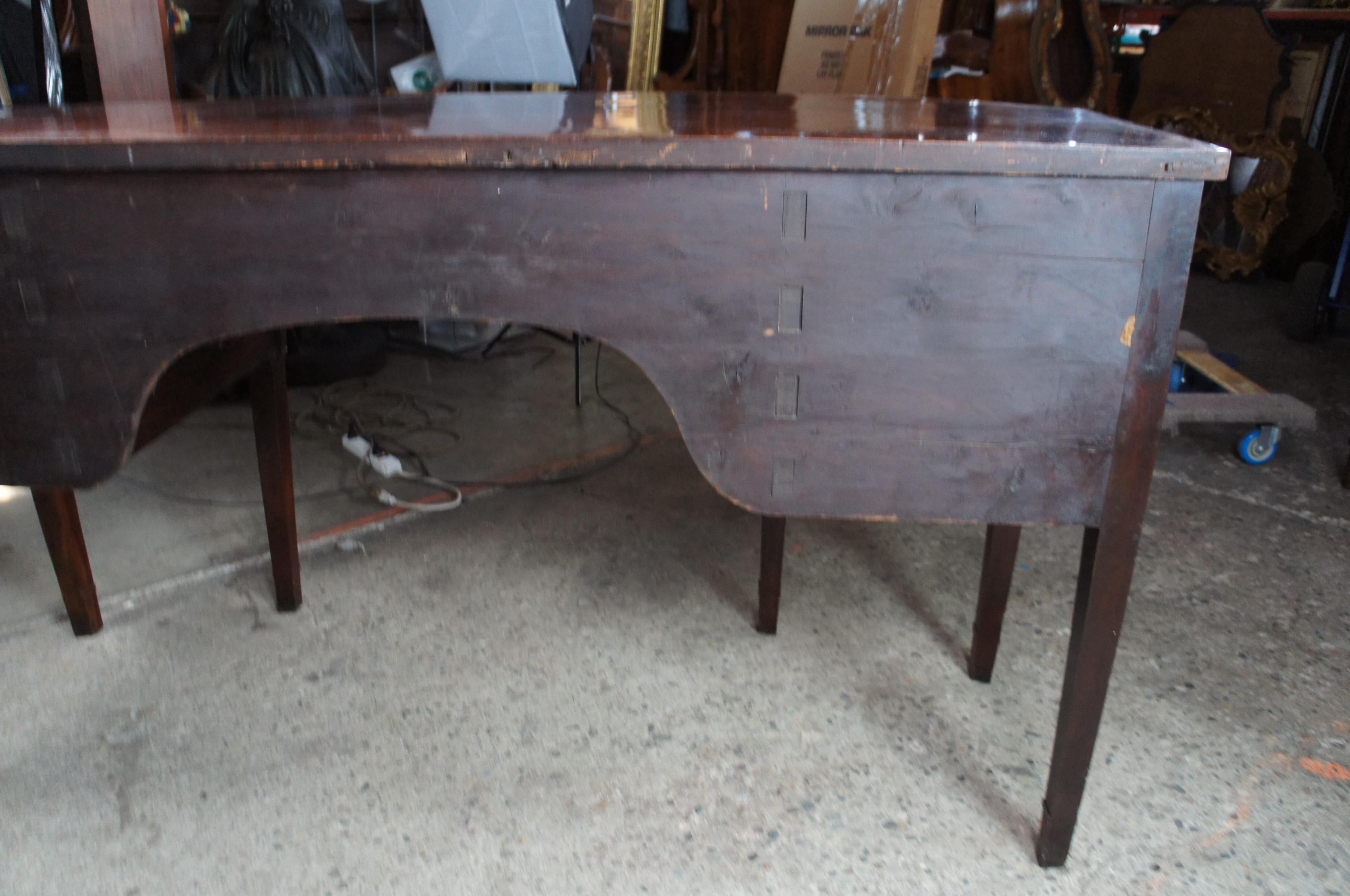 Antique 18th Century George III Inlaid Mahogany Bowfront Buffet Sideboard Server For Sale 13