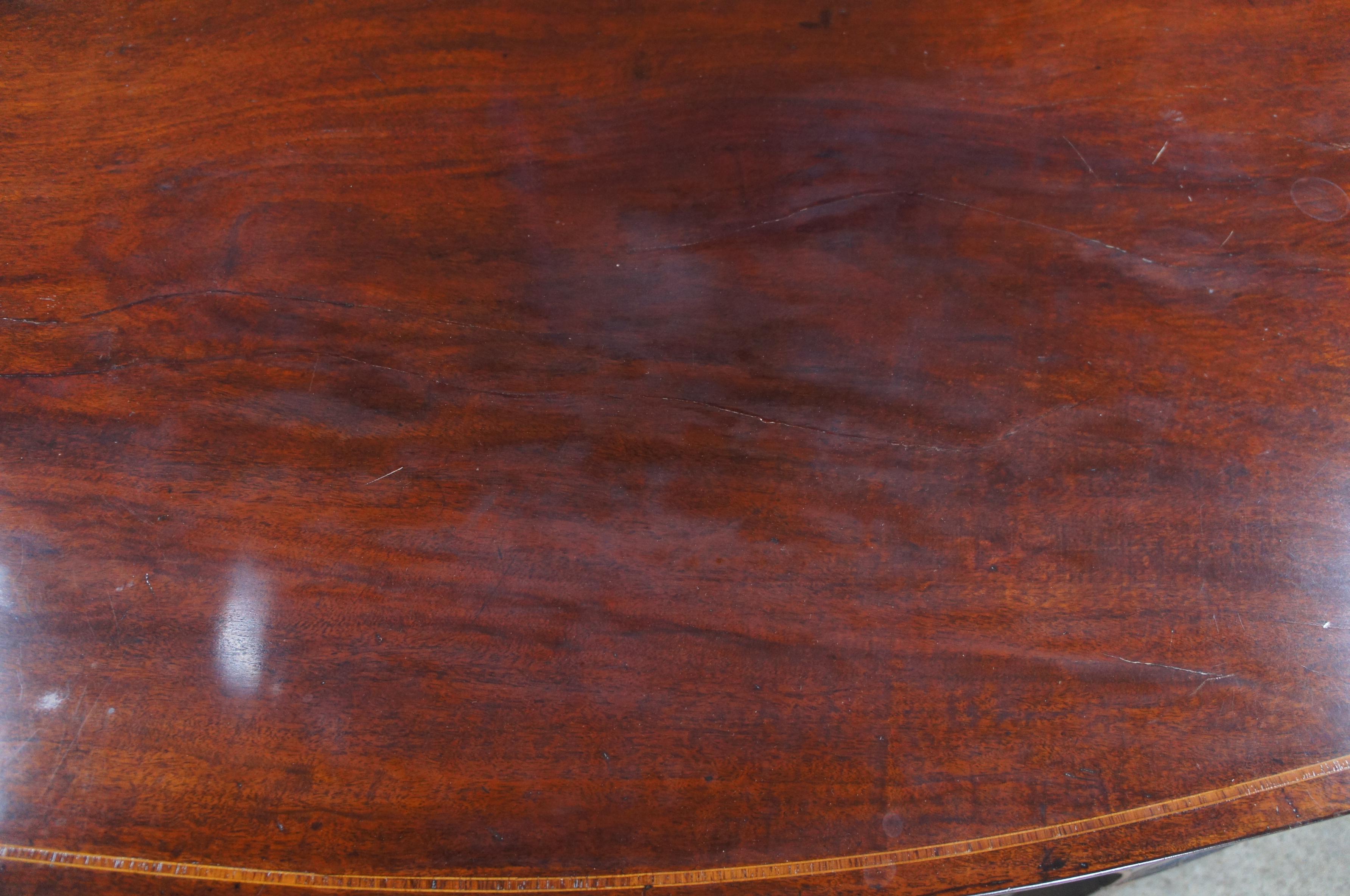 Antique 18th Century George III Inlaid Mahogany Bowfront Buffet Sideboard Server For Sale 2
