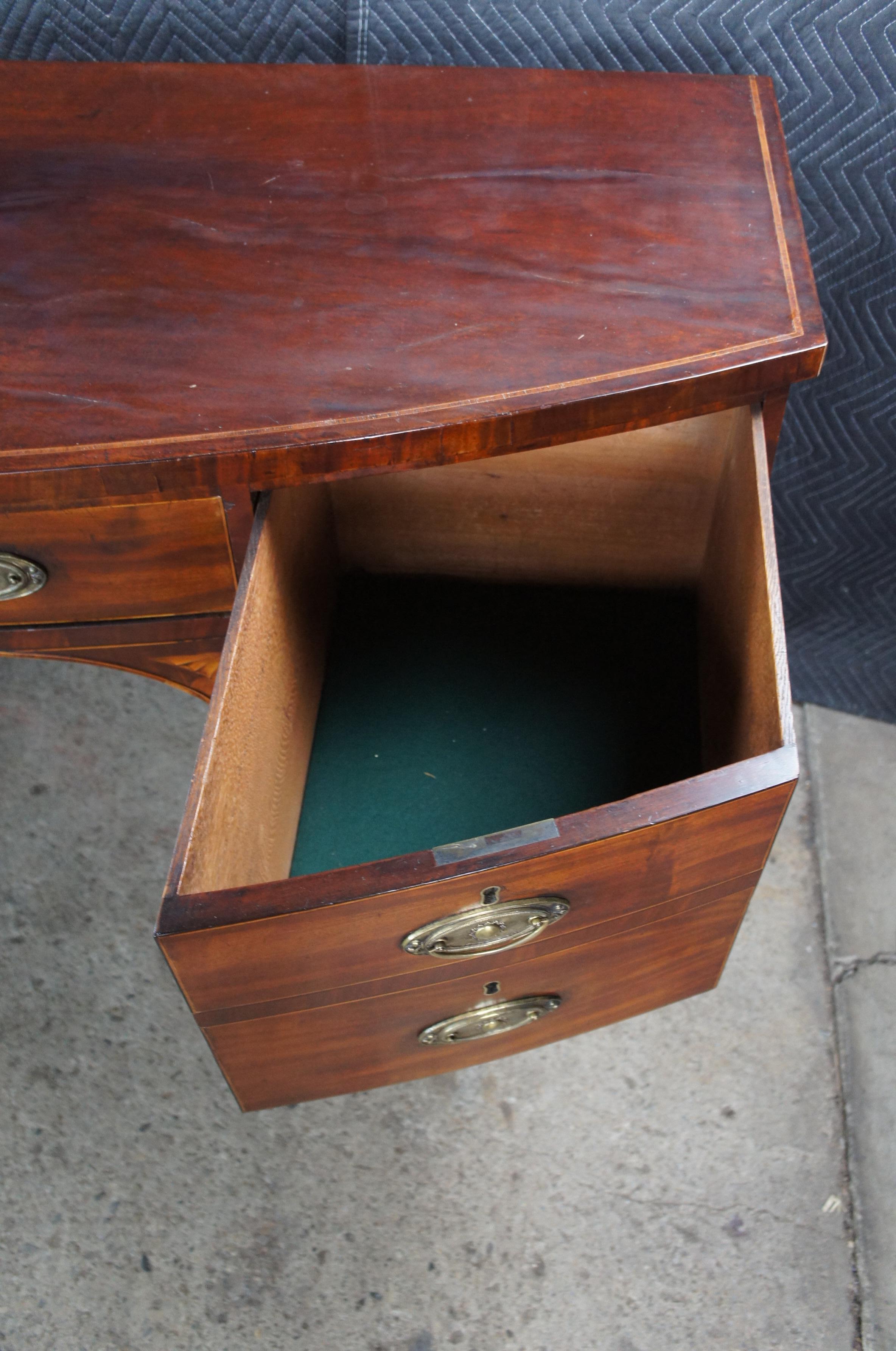 Antique 18th Century George III Inlaid Mahogany Bowfront Buffet Sideboard Server For Sale 5