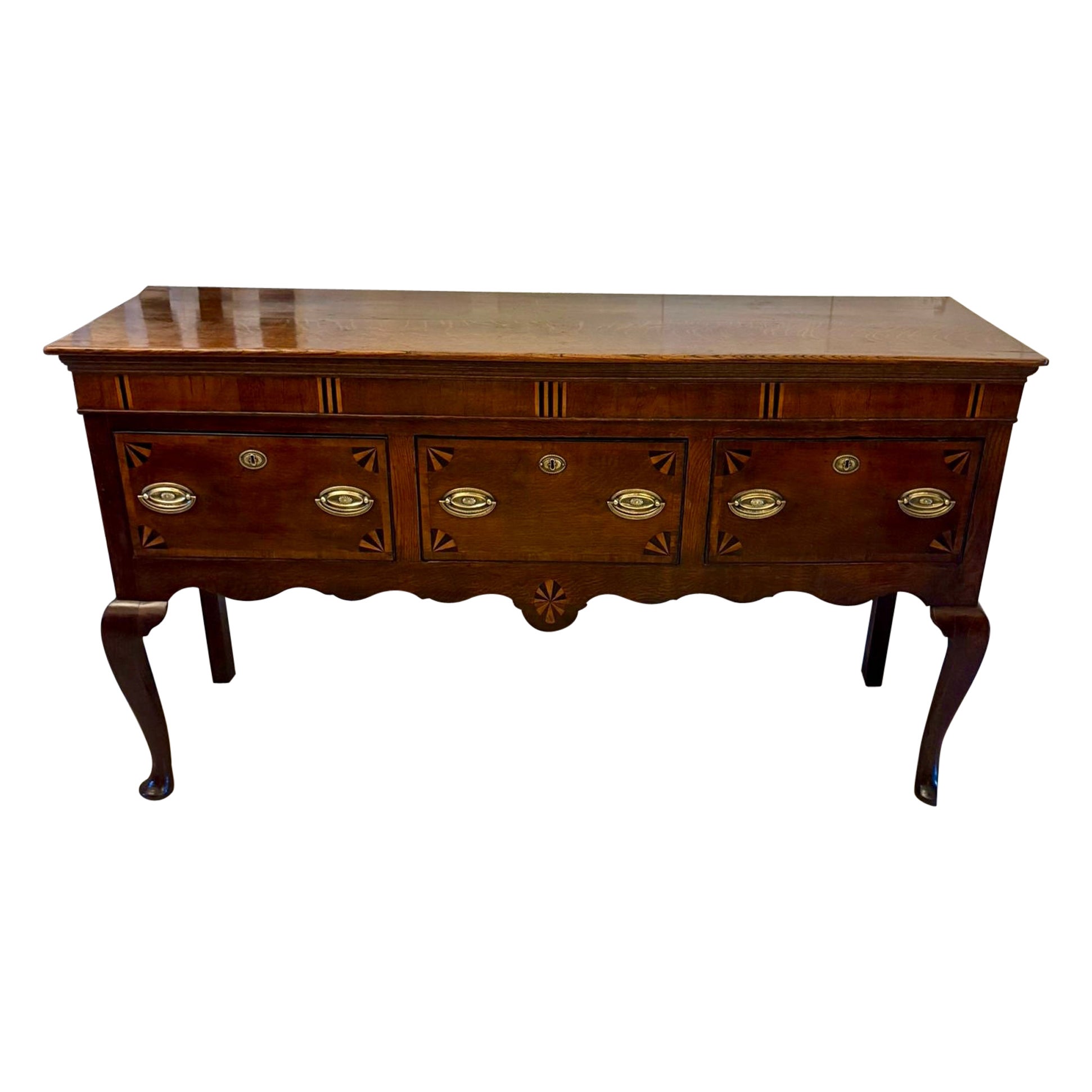 Antique 18th Century George III Oak 
Mahogany Dresser Base