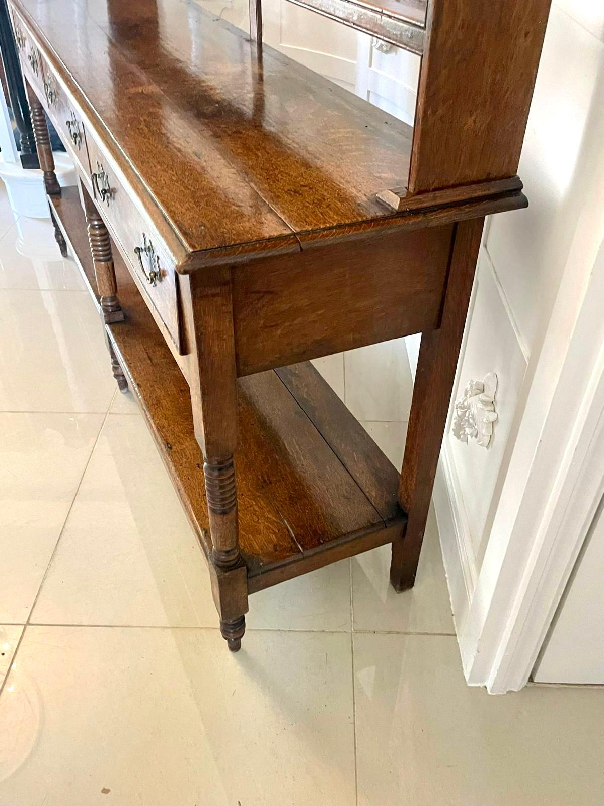 Antique 18th Century George III Quality Oak Dresser and Original Rack 8