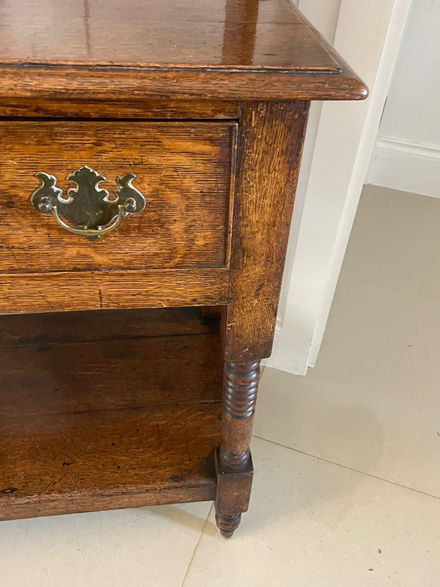 Antique 18th Century George III Quality Oak Dresser and Original Rack 1