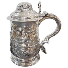 Antique 18ème siècle George III Tankard en argent sterling Londres 1765:: John Payne