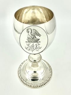 Antique 18th Century George III Sterling Silver Wine Goblet by Aldridge & Green