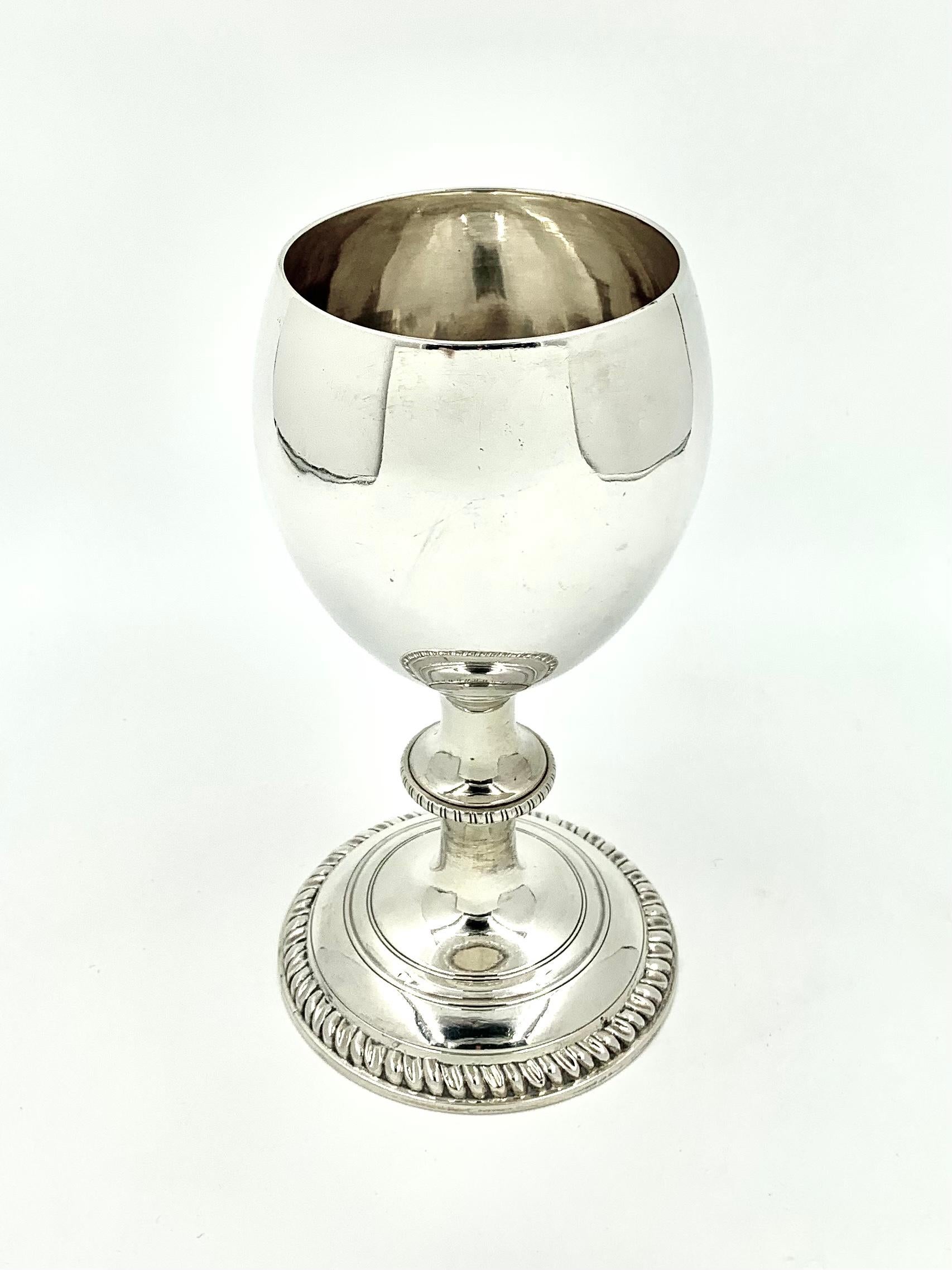 British Antique 18th Century George III Sterling Silver Wine Goblet by Aldridge & Green