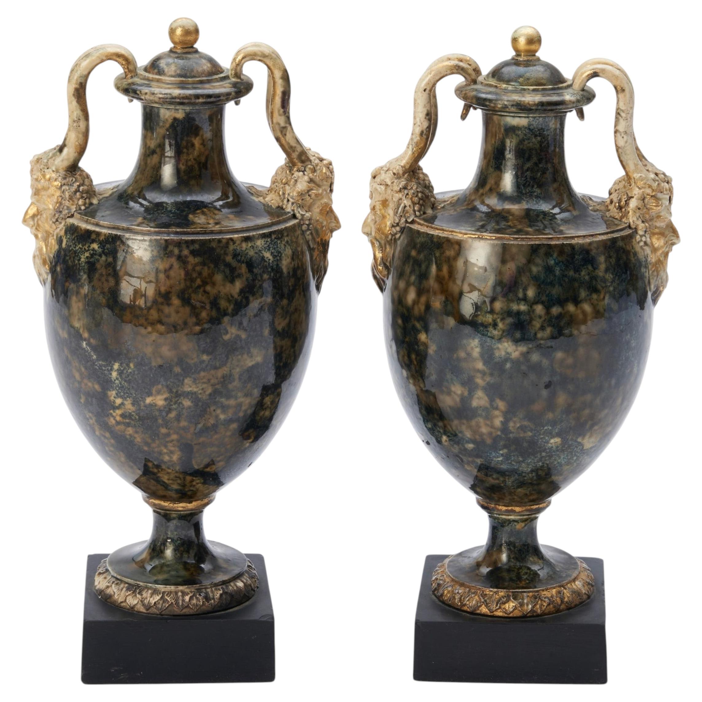 Antique 18th Century George III Wedgwood & Bentley Creamware Urns or Mantel Vase