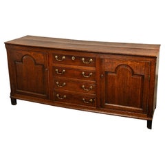 Antique 18th Century Georgian Country Oak Dresser Base Server 4 Drawers 1790