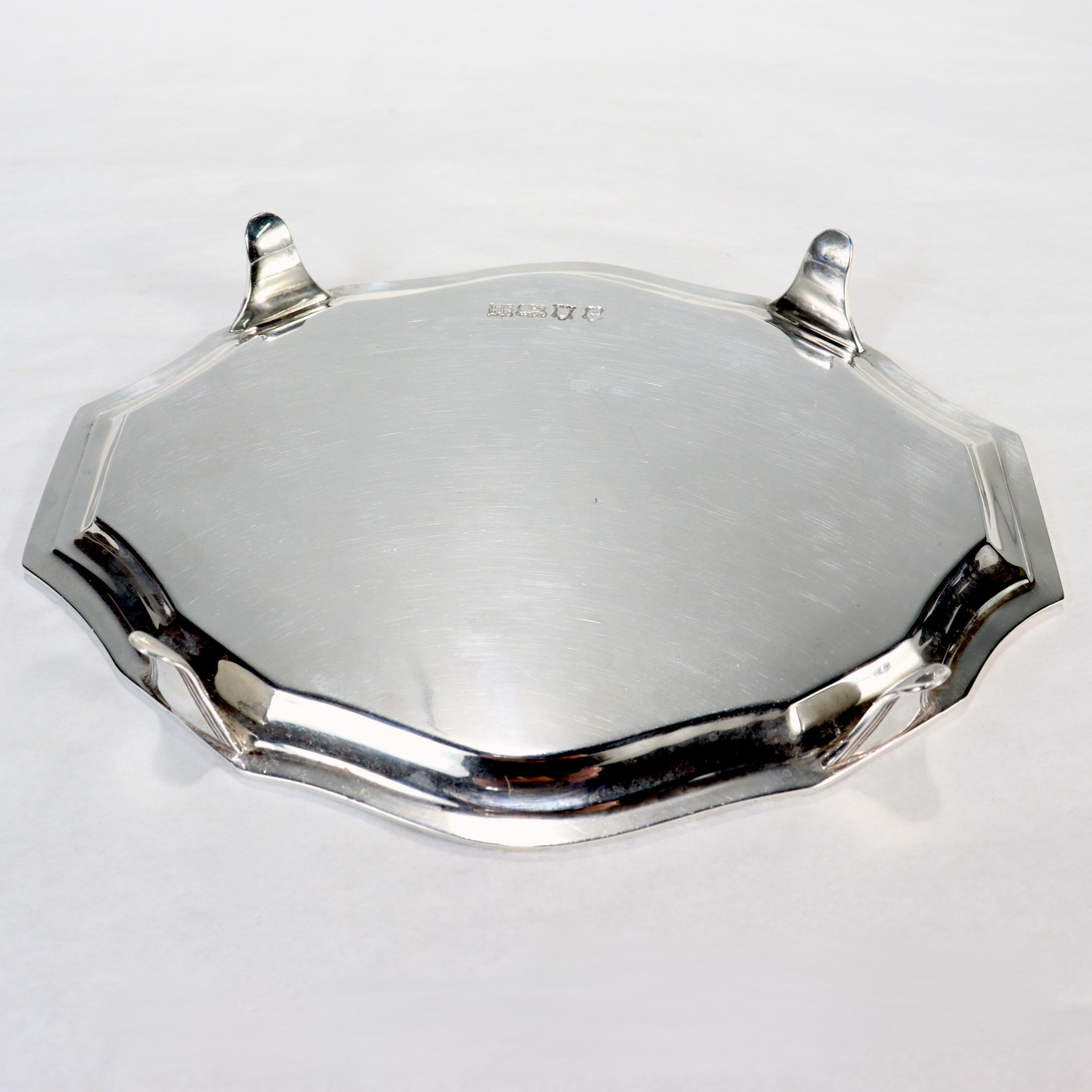 Women's or Men's Antique 18th Century Georgian English Sterling Silver Salver Dated 1740 For Sale