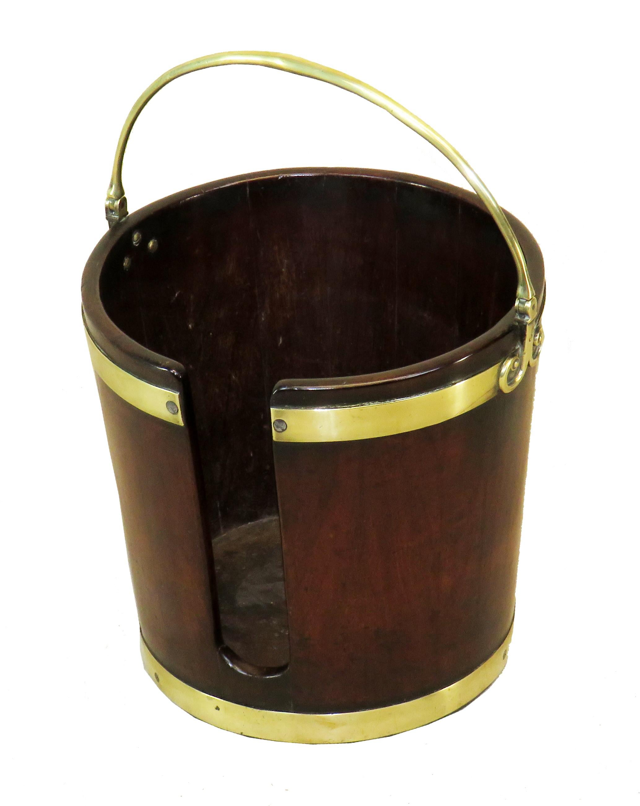 European Antique 18th Century Georgian Mahogany Plate Bucket