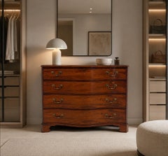 Antique 18th Century Georgian Mahogany Serpentine Chest of Four Drawers