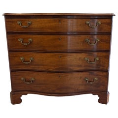 Antique 18th Century Georgian Mahogany Serpentine Chest of Four Drawers