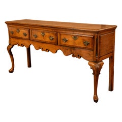 Antique 18th Century Georgian Oak & Crossbanded Mahogany Welsh Dresser Base 1780