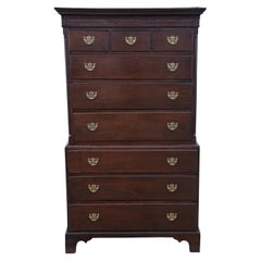 Antique 18th Century Georgian Oak Tallboy Chest on Chest of Drawers