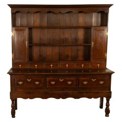 Antique 18th Century Georgian Oak Welsh Dresser Plate Rack Server Sideboard 1780