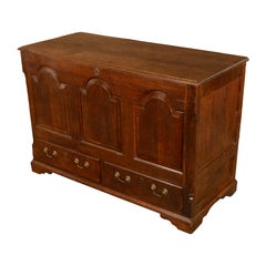 Antique 18th Century Georgian Paneled Lift up Lid Oak Mule Chest Coffer 1760