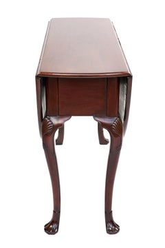 Antique 18th Century Georgian Period Drake Foot Mahogany Drop Leaf Table