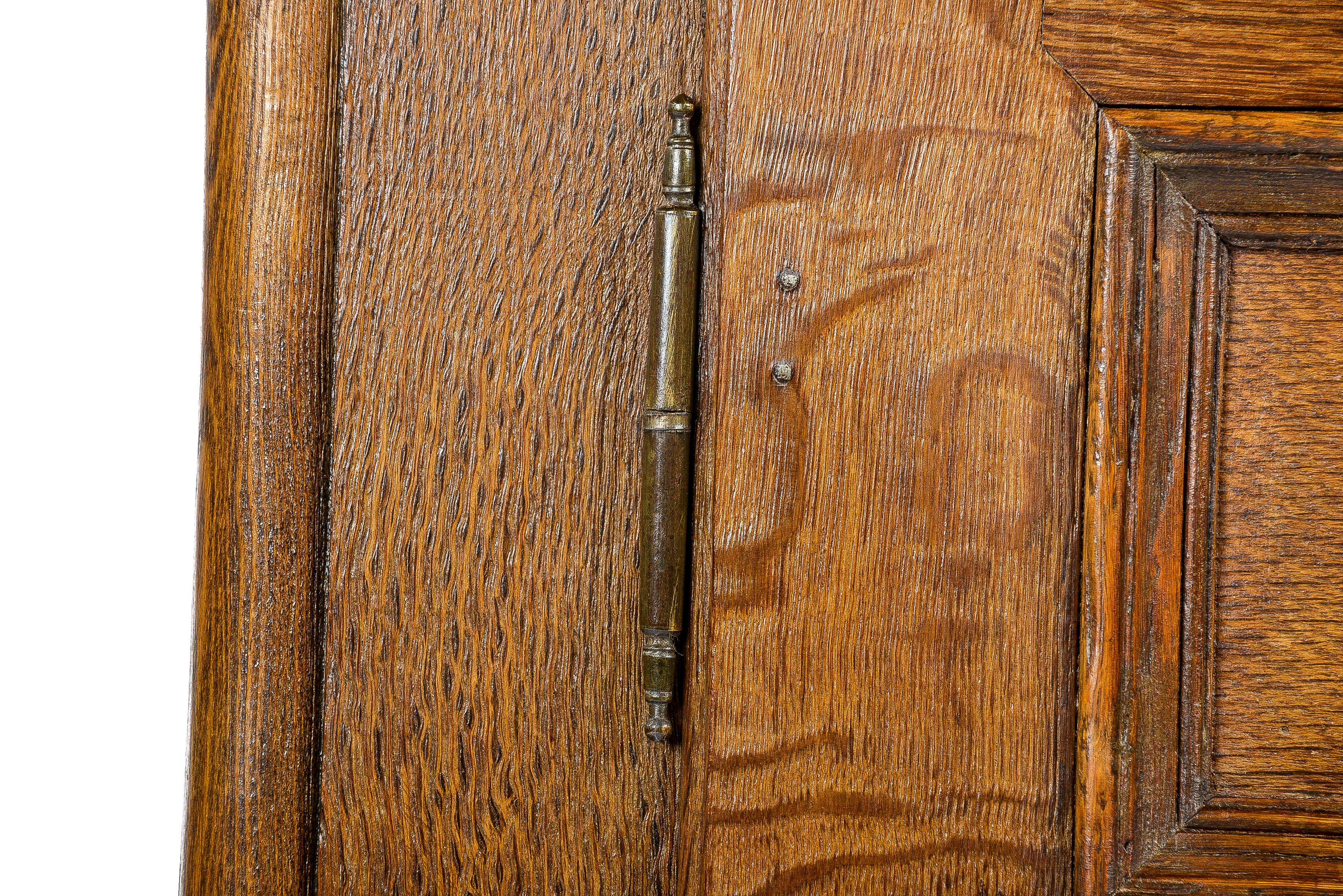 Antique 18th-Century German Honey Color Oak Two-Door Hall Cabinet 8