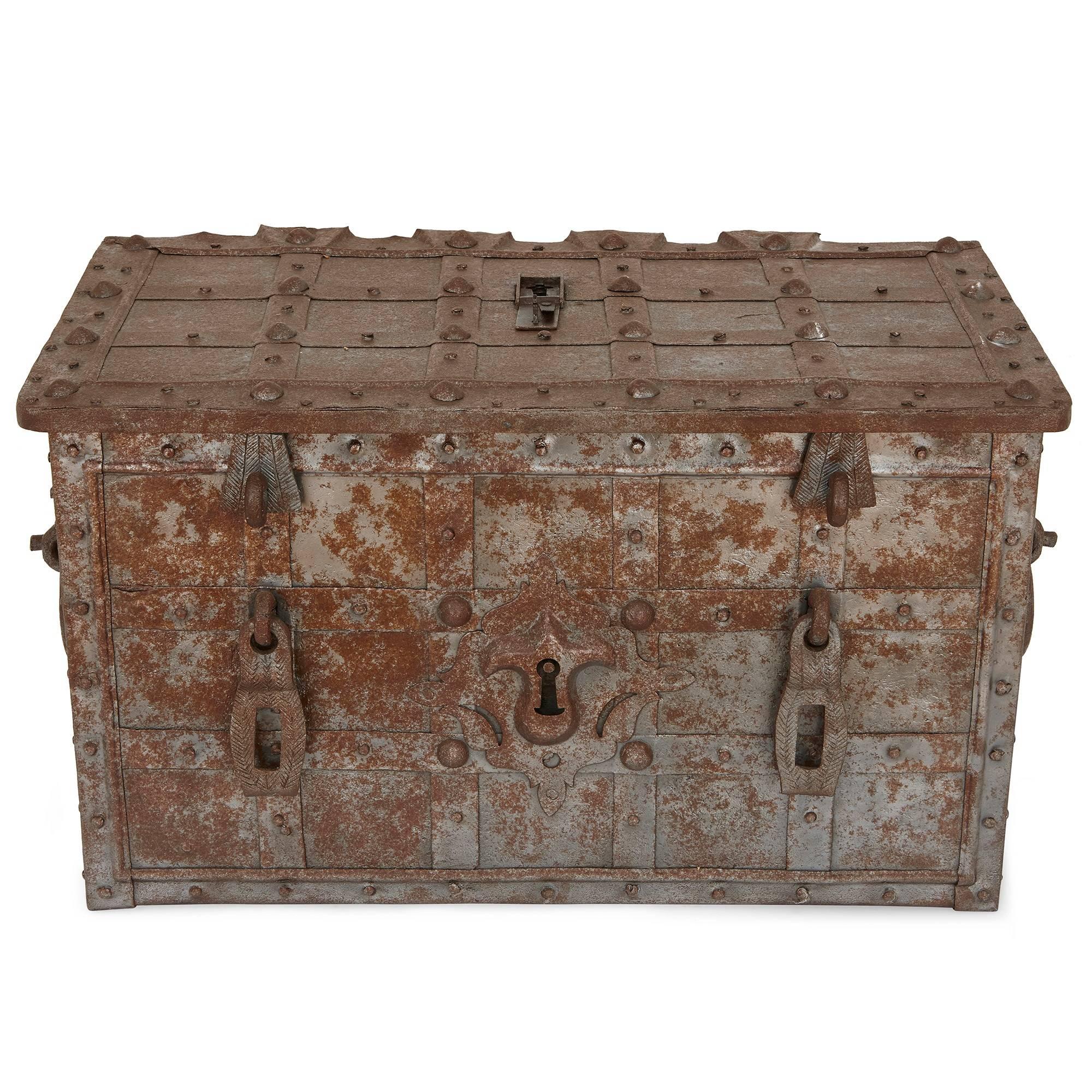 Antique 18th Century German Steel Trunk