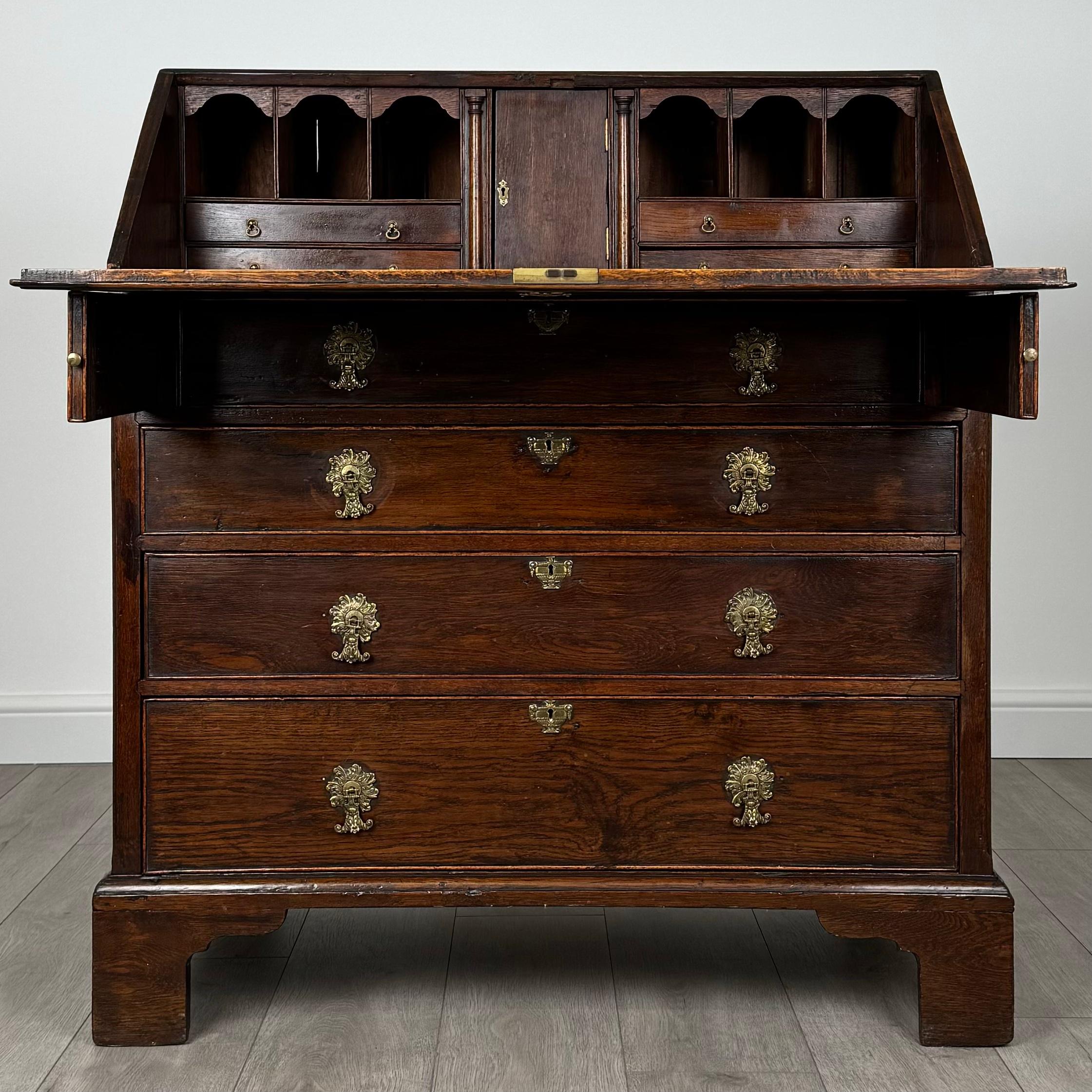 Georgian Antique 18th Century Great Quality Bureau In Oak ( REF AF-3519 ) For Sale
