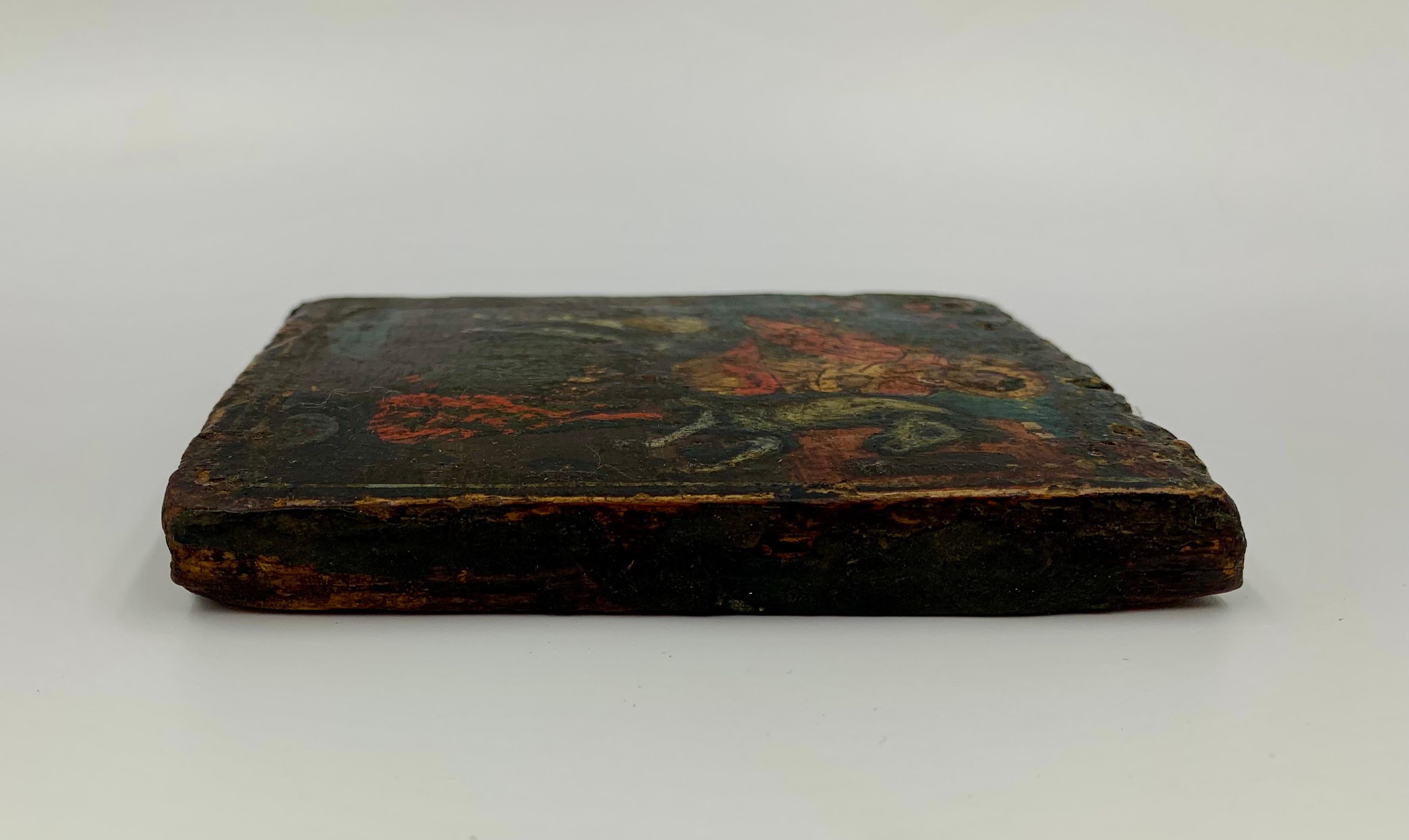 18th Century and Earlier Antique 18th Century Greek Othodox Saint George and the Dragon Travel Icon