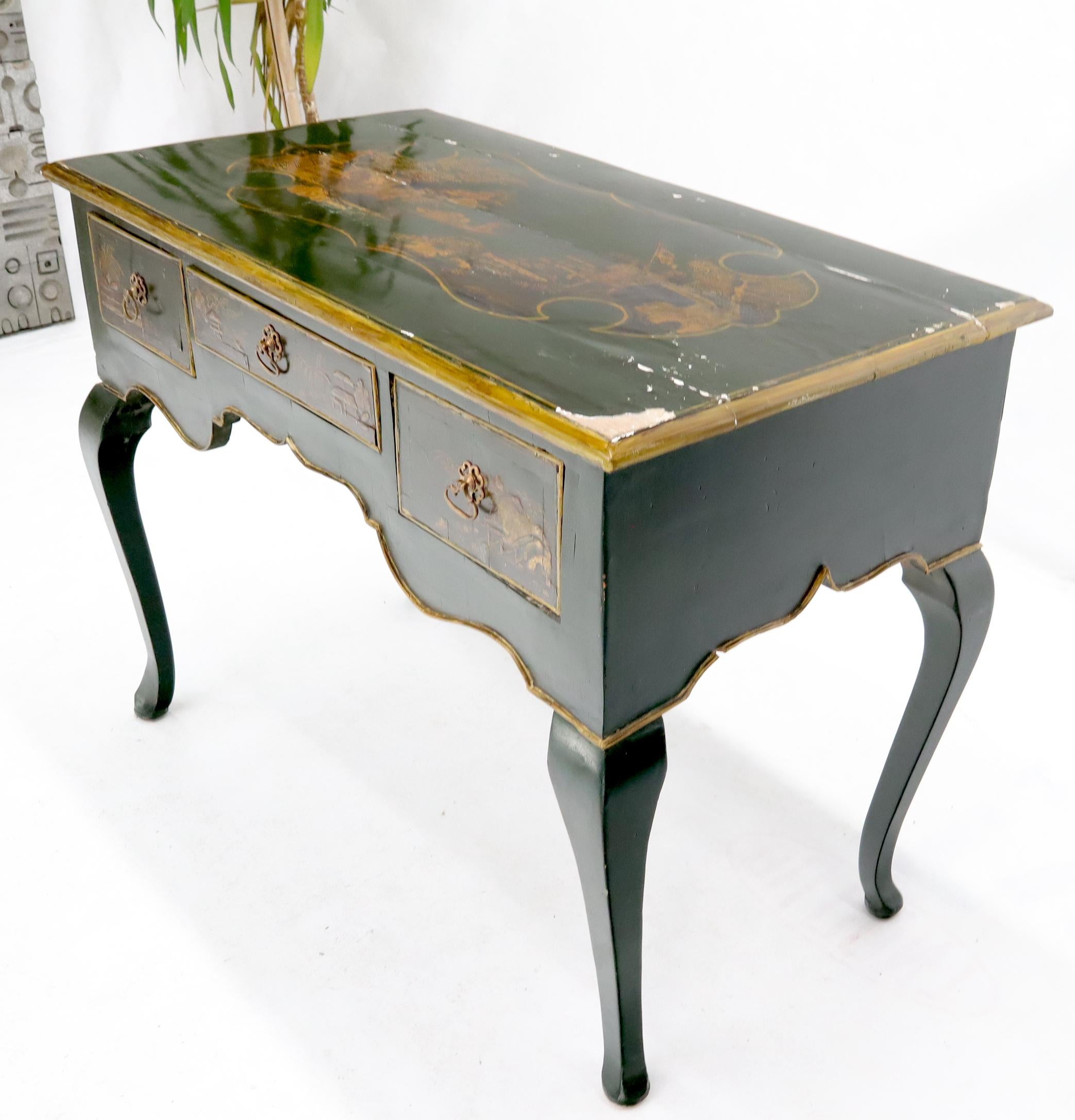 Unknown Antique 18th Century Hand Decorated Chinoiserie Desk