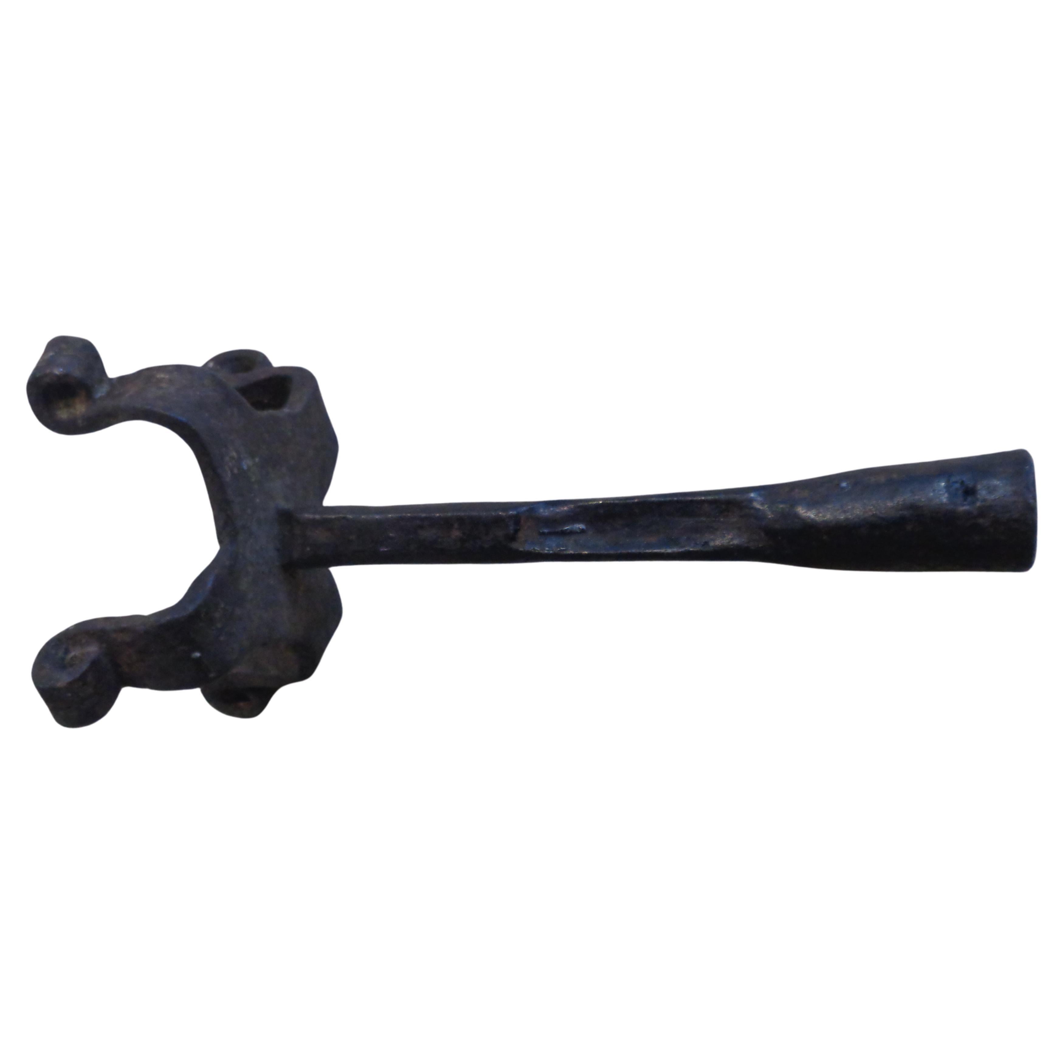   18th Century Hand Forged Iron Candlestick For Sale 2