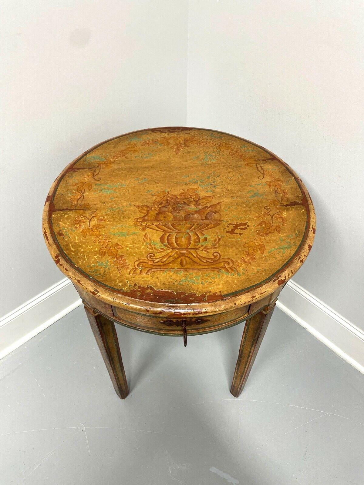 Other Antique 18th Century Hand Painted Round Accent Table For Sale