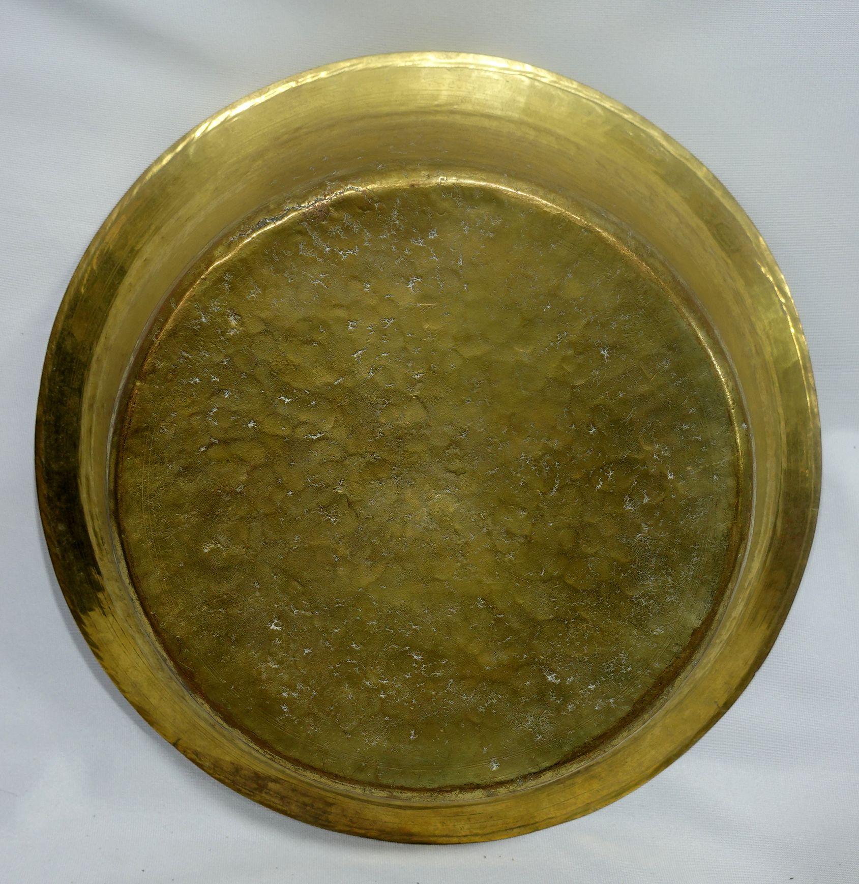 18th Century and Earlier Antique 18th Century Heavy Hand Hammered British Brass Basin, BS#02 For Sale
