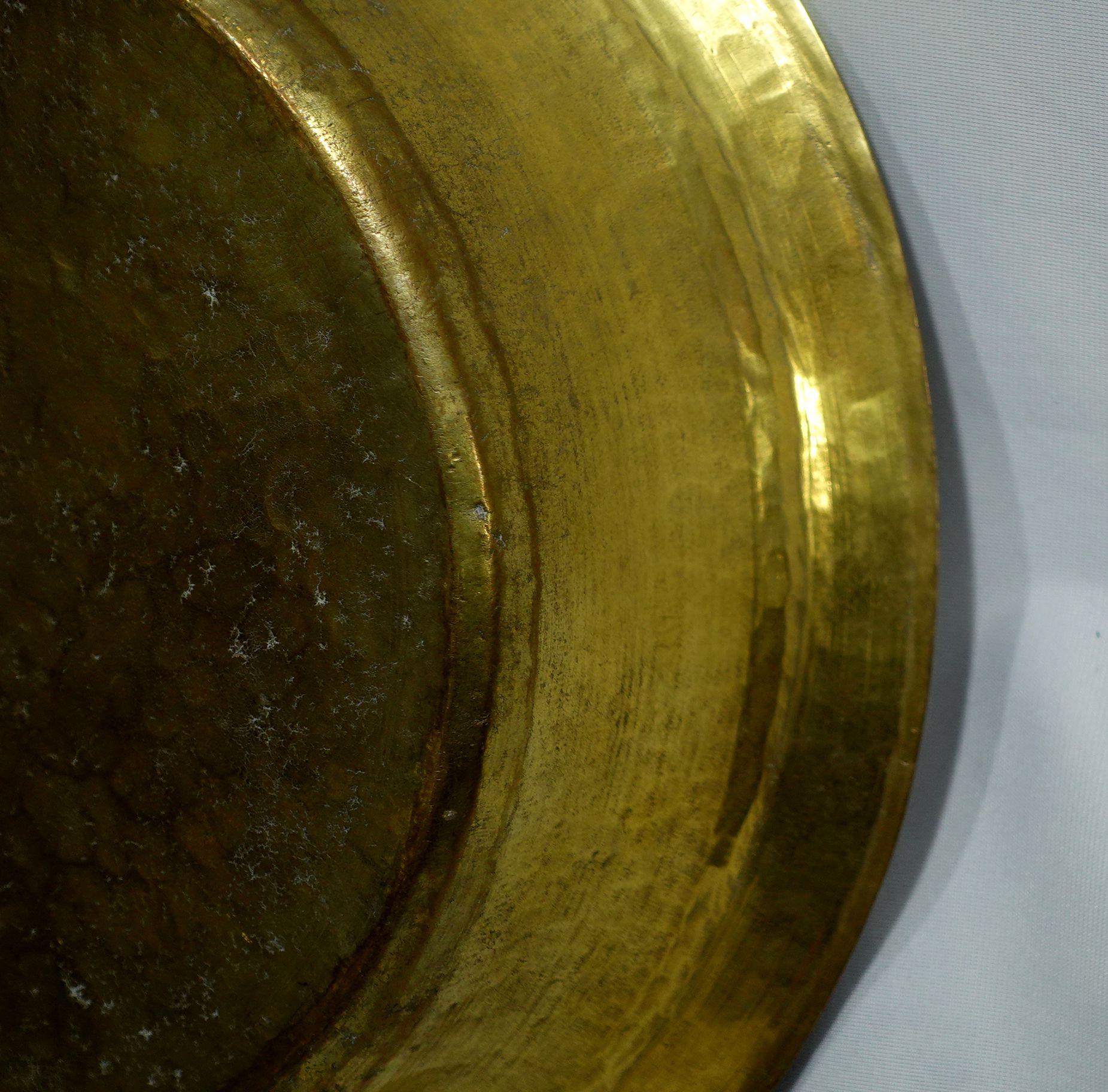 Antique 18th Century Heavy Hand Hammered British Brass Basin, BS#02 For Sale 2
