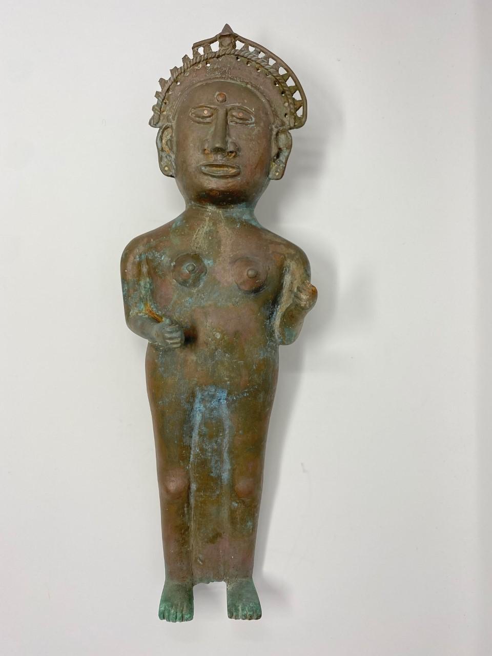 Antique 18th Century Hindu Bronze Deity Ardhanarishvara Sculpture For Sale 6