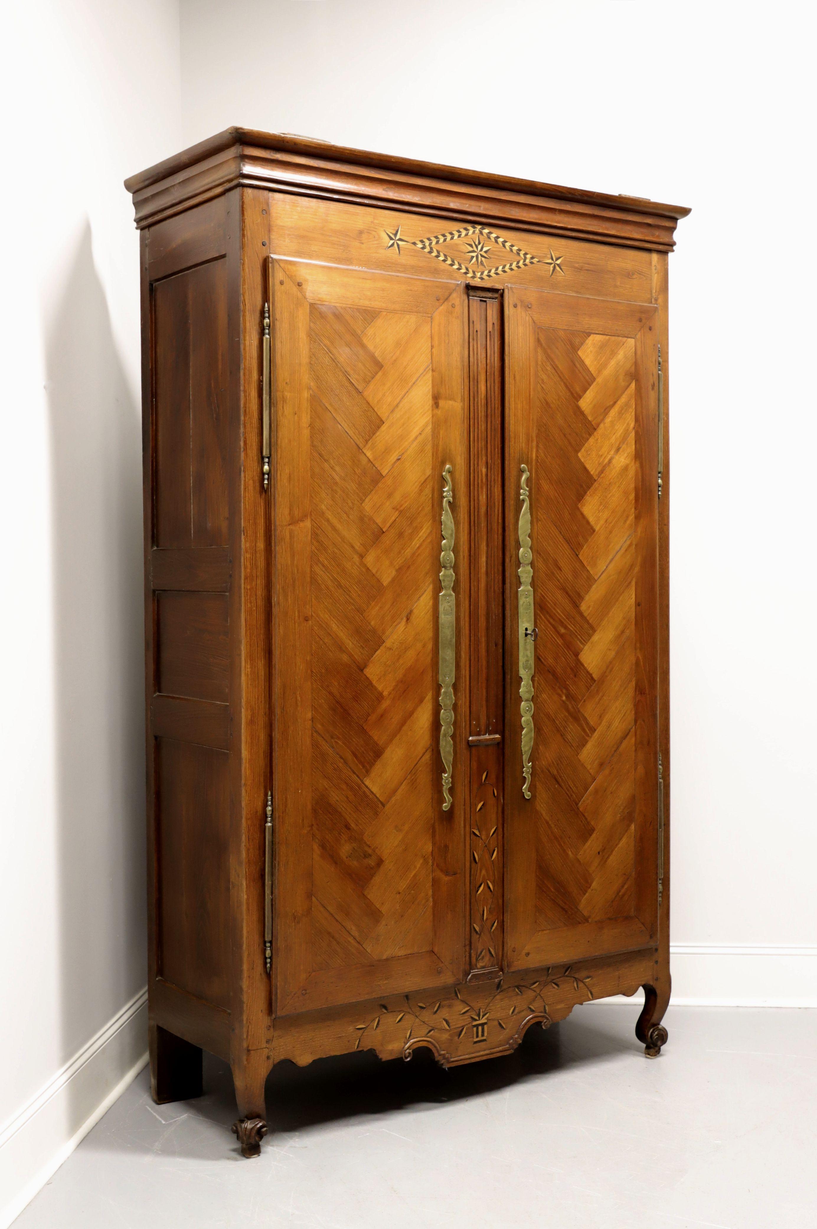 Antique 18th Century Inlaid Walnut French Country Louis XV Armoire 10